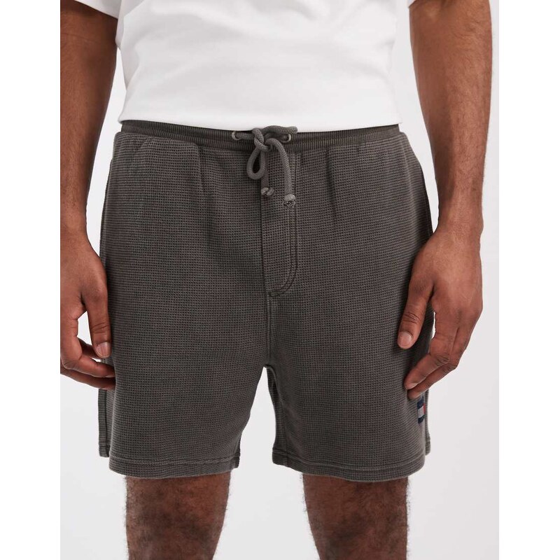 Tommy Jeans flag logo shorts in washed black