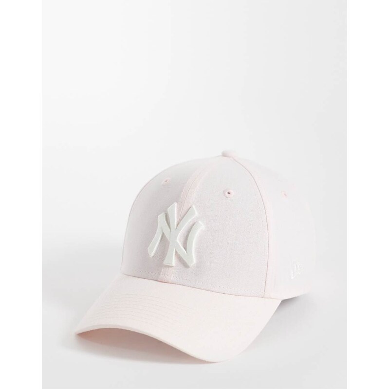 New Era NY Yankees womens 9forty linen cap in pink