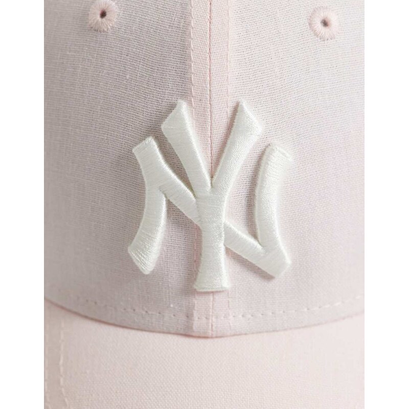 New Era NY Yankees womens 9forty linen cap in pink