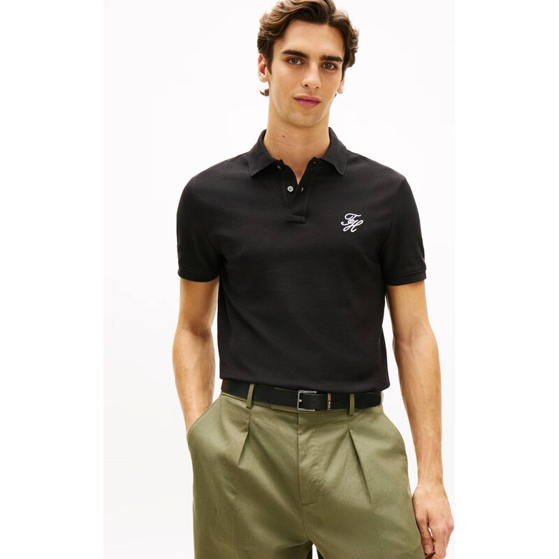 Tommy Hilfiger pánské černé polo tričko