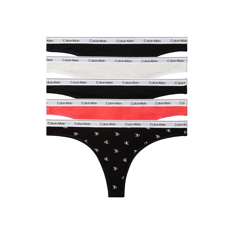 Calvin Klein Underwear Tanga jasně červená / černá / bílý melír