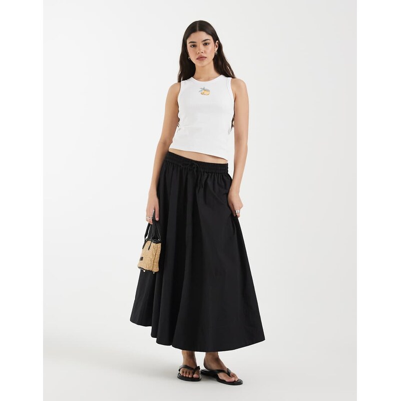 & Other Stories full circle maxi skirt in black