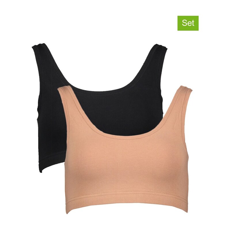Sportovní podprsenka LASCANA Beige/ Schwarz 2304331 115431726
