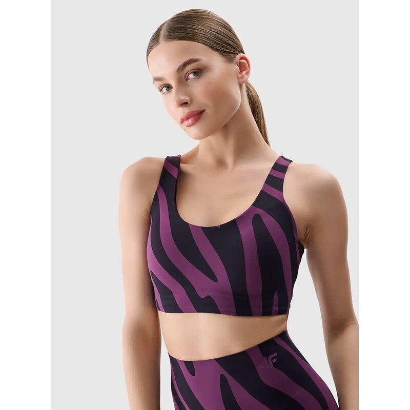 Sportovní podprsenka 4F Lila/ Schwarz - Low 7302743