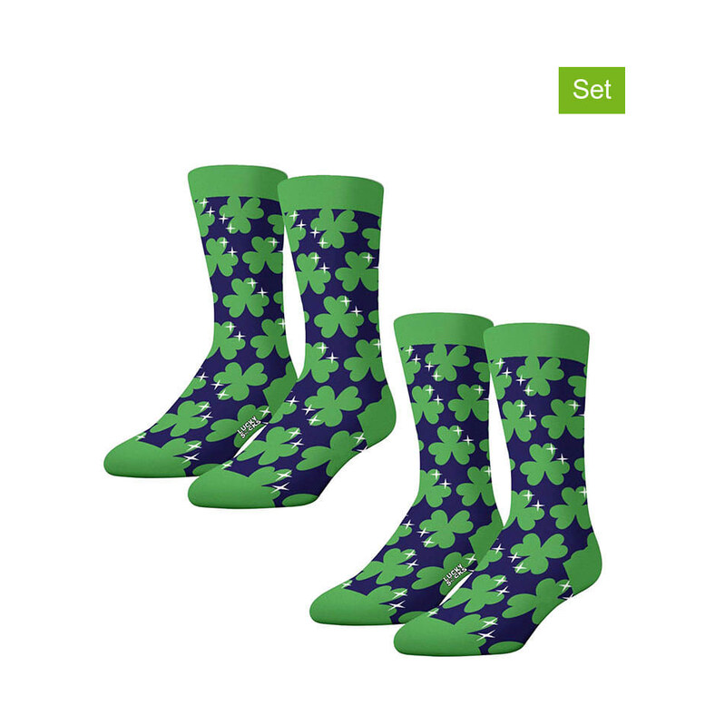 Ponožky Lucky Socks Grün/ Dunkelblau 1148379 115437486