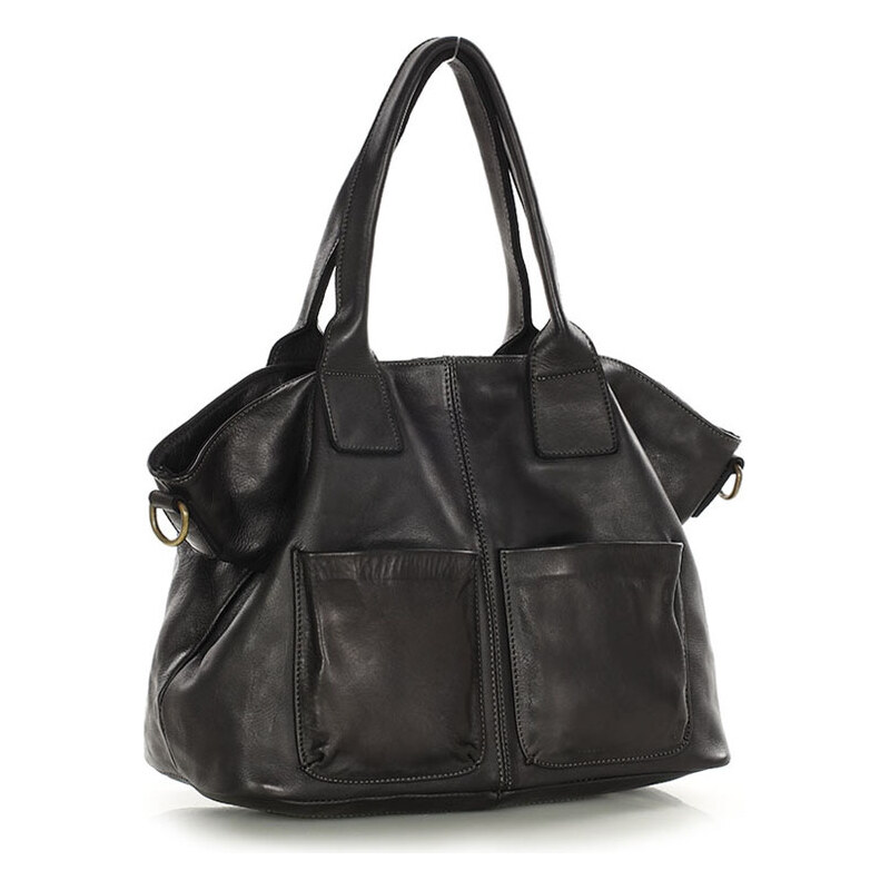Dámská kožená shopper bag kabelka Mazzini M169 černá