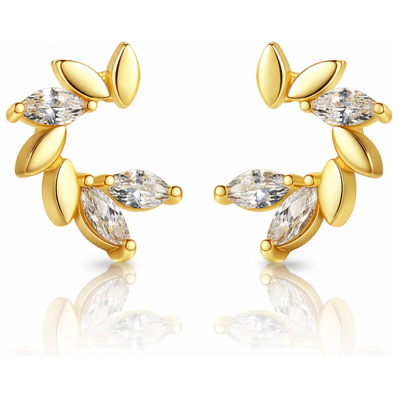 Flamenco Mystique Náušnice z chirurgické oceli pokovené 14k zlatem s 115441225