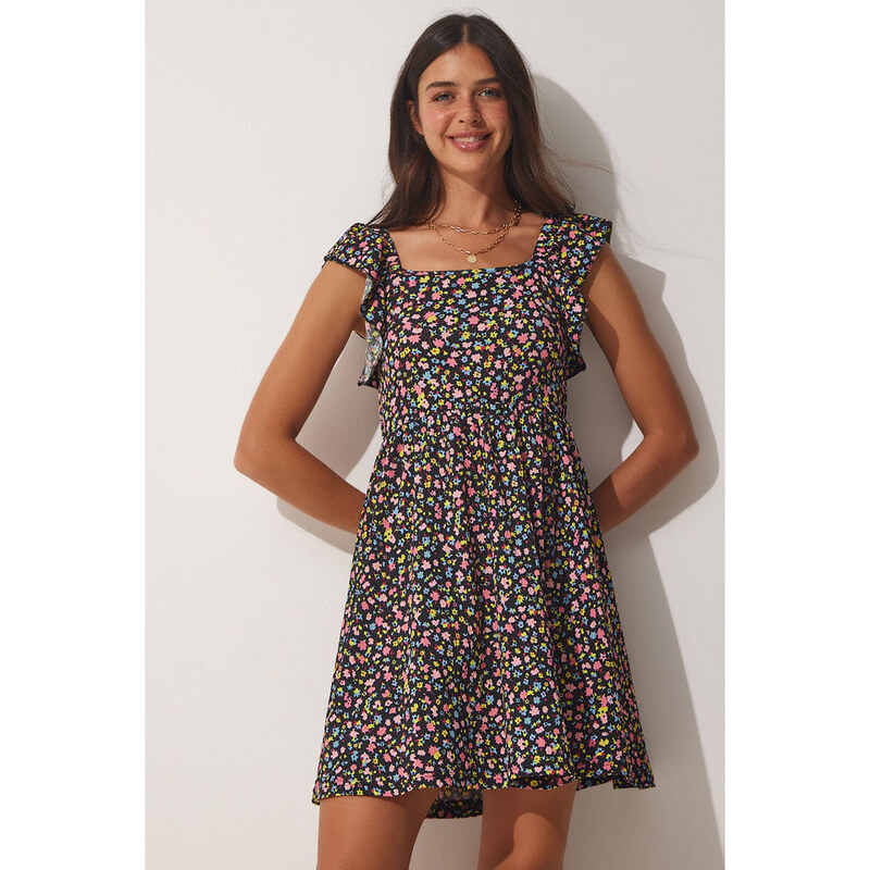 Šaty Happiness Istanbul Schwarz/ Bunt 847207