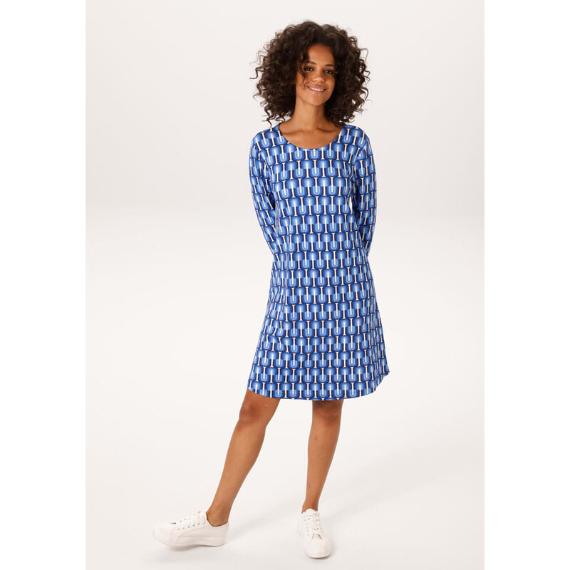 Šaty Aniston Blau/ Weiß 8190381