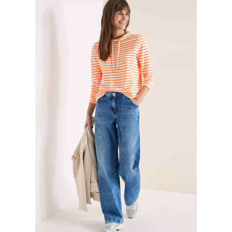 Mikina Cecil Orange/ Weiß 4530023