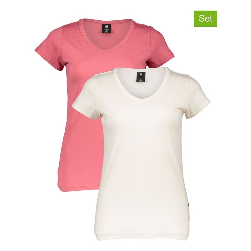 Tričko G-Star Creme/ Pink 4226710