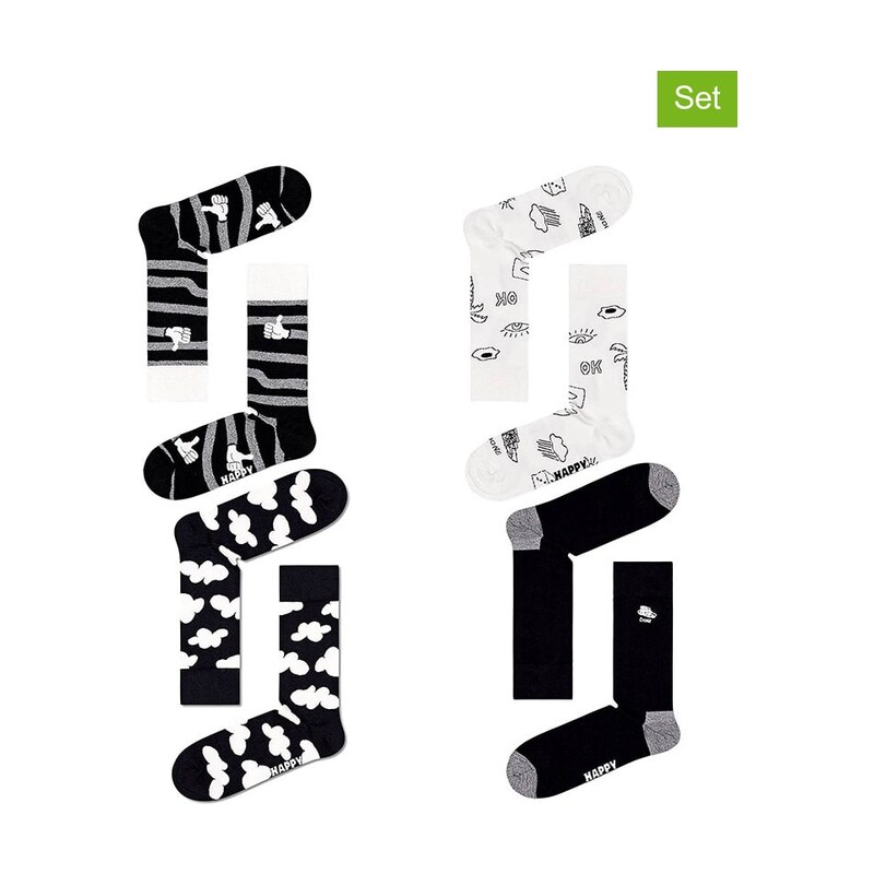 Ponožky Happy Socks Schwarz/ Weiß 532145 115453494