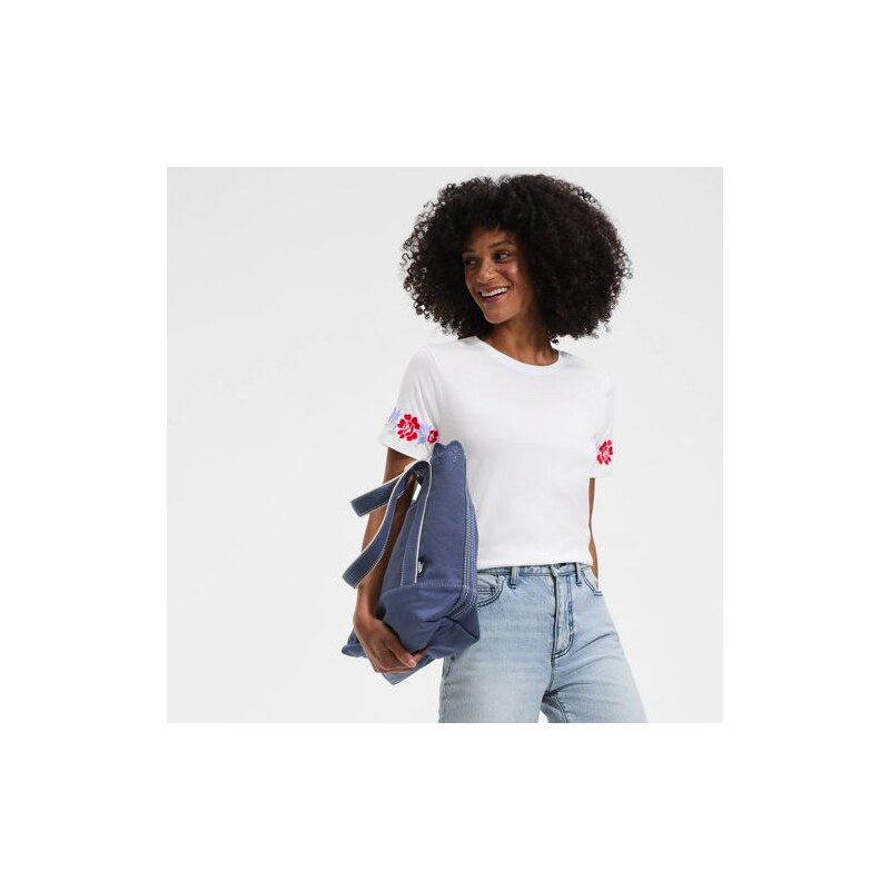 Embroidered Supima Crew Neck T-Shirt, Women, size: XS, regular,