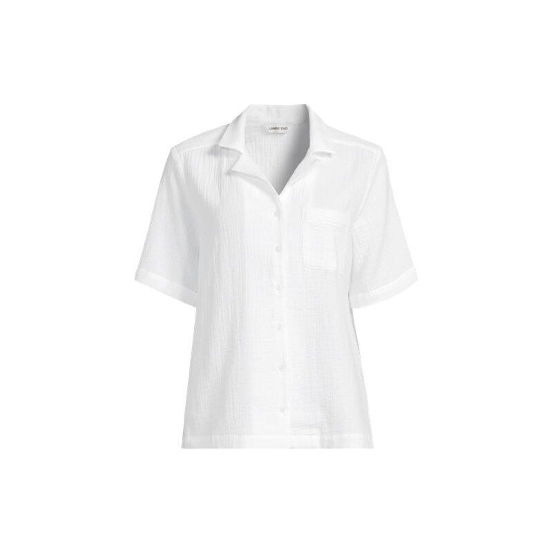 Cotton Cheesecloth Shirt, Women, size: 8, regular, White, Cotton