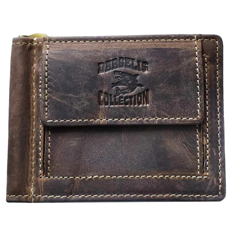 www.penezenkylp.cz Kožená dolarovka SHARK BROWN s úložným
