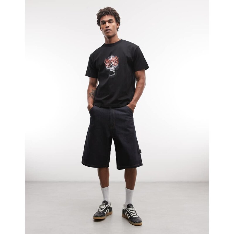 XLARGE carpenter baggy denim jorts in indigo blue