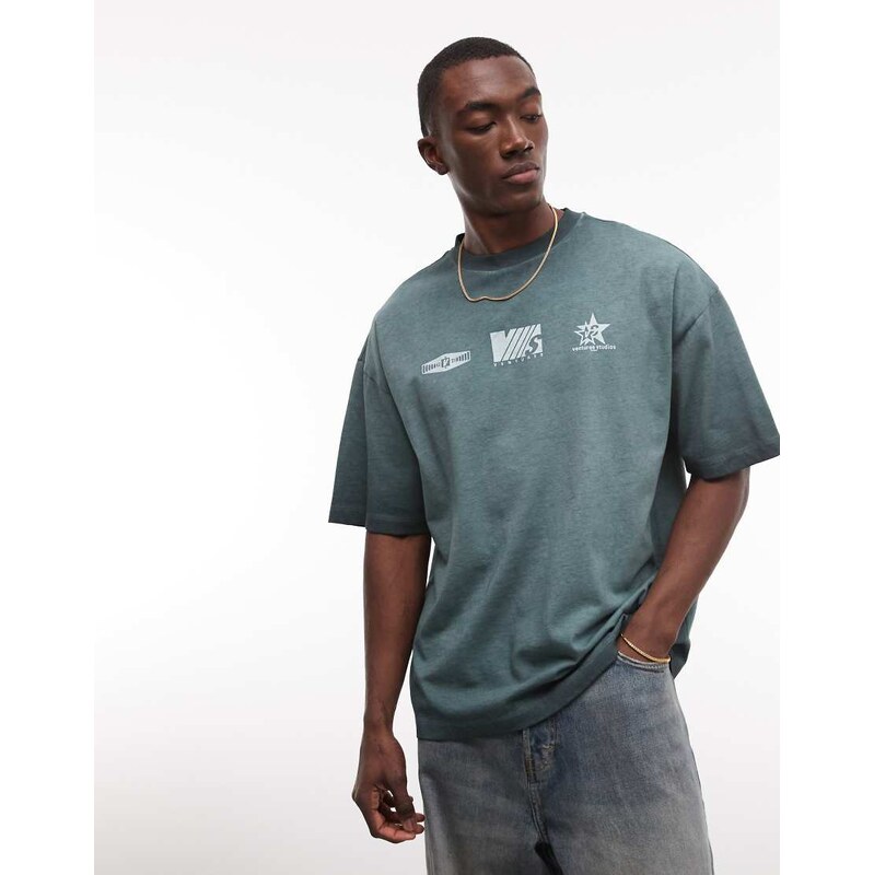 ASOS DESIGN heavyweight oversized t-shirt with street graphics