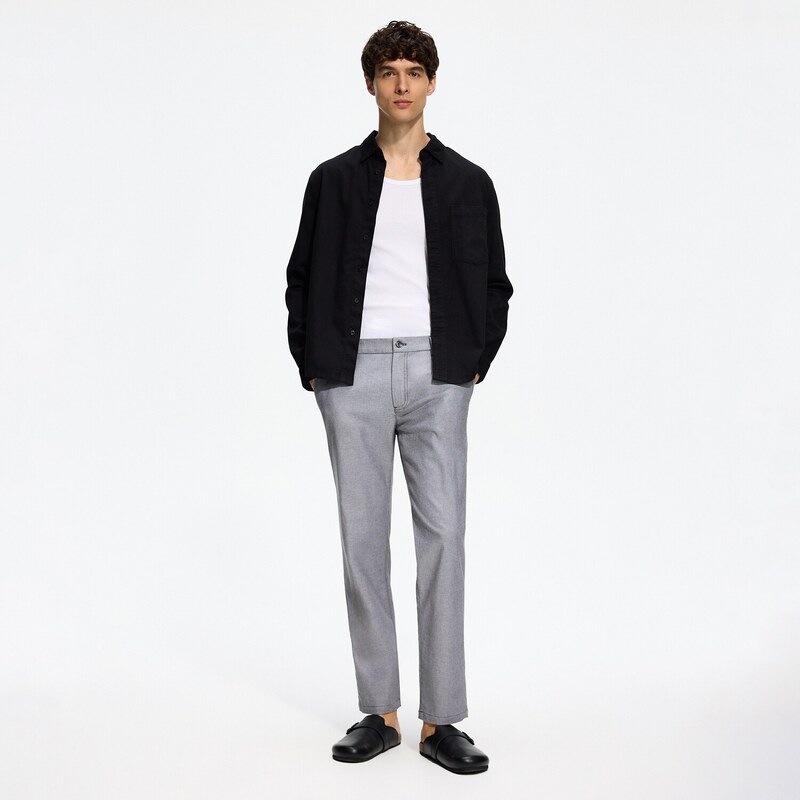 Reserved - Kalhoty chino slim fit - tmavě šedá