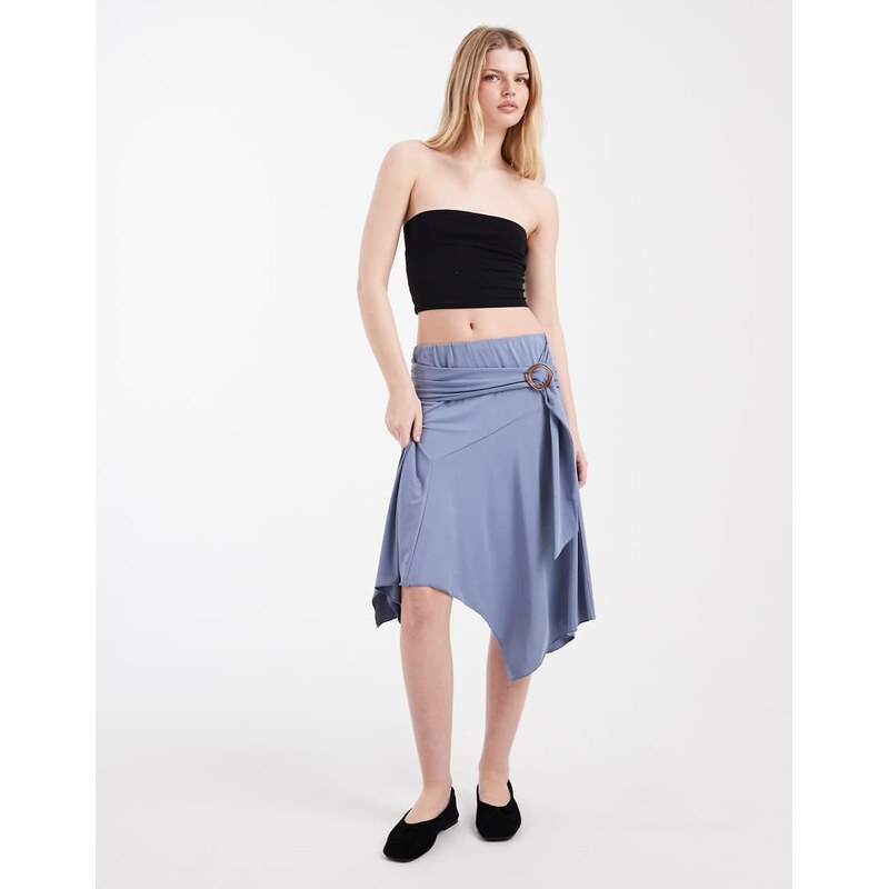 Cotton On belted midi skirt in weathered blue 115468413