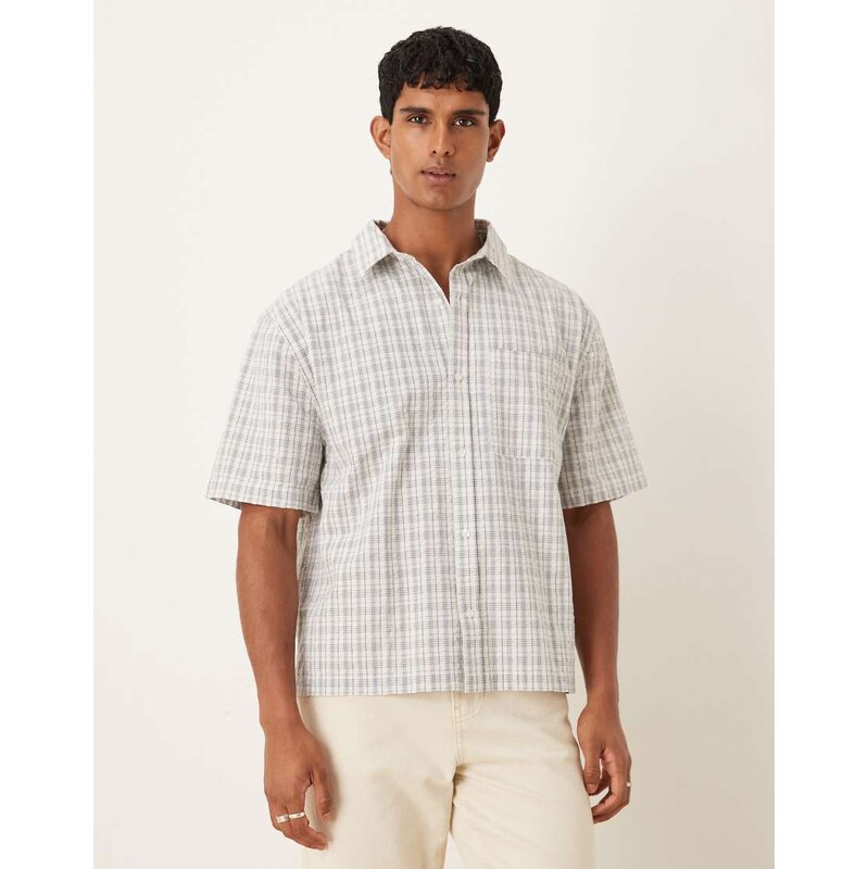 Cotton On darcy short sleeve shirt in off white check