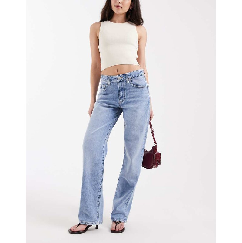 Tommy Jeans Kira mid rise slim straight jeans in light wash blue
