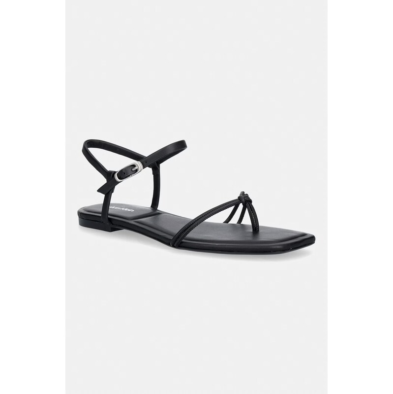 Calvin Klein sandály dámské SQUARE FLAT SANDAL STRAP LTH