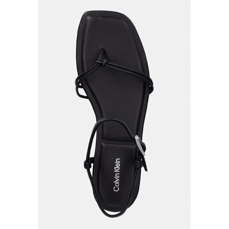 Calvin Klein sandály dámské SQUARE FLAT SANDAL STRAP LTH