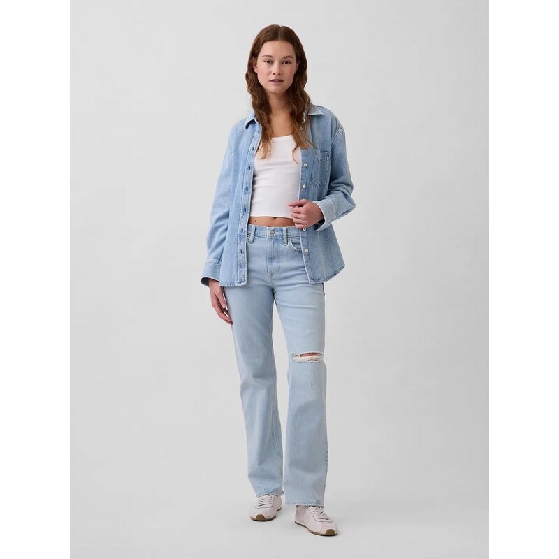 Džíny GAP Mid Rise Relaxed Straight 863809-00