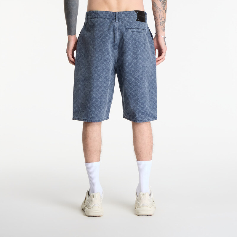 Šortky Daily Paper Washed Monogram Woven Shorts Blue Wing Teal M