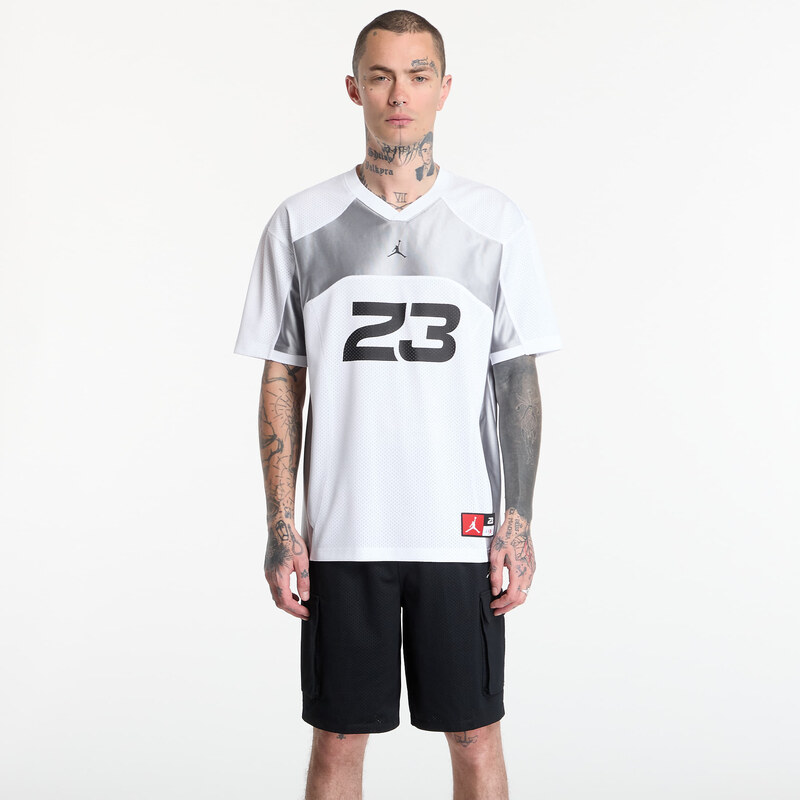 Dres Jordan Flight Mens Jersey Top White/ Lt Smoke Grey/ Black L