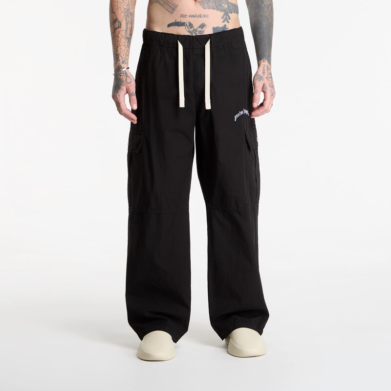 Kalhoty Palm Angels Curved Logo Loose Cargo Pants Black/ Off