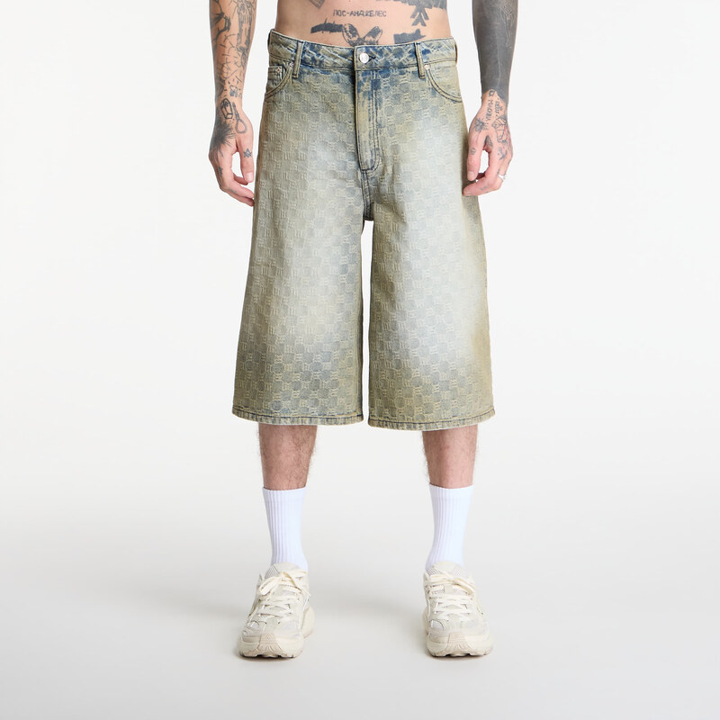Šortky MISBHV Monogram Ocean Washed Denim Shorts Pale Blue 34