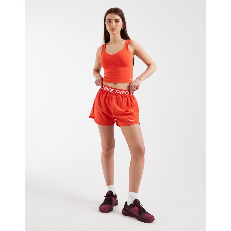 Nike Training Pro Dri-FIT longline bra tank in red