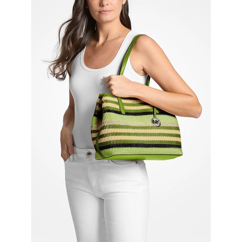 Michael Kors Avalon medium woven kabelka zelená multi