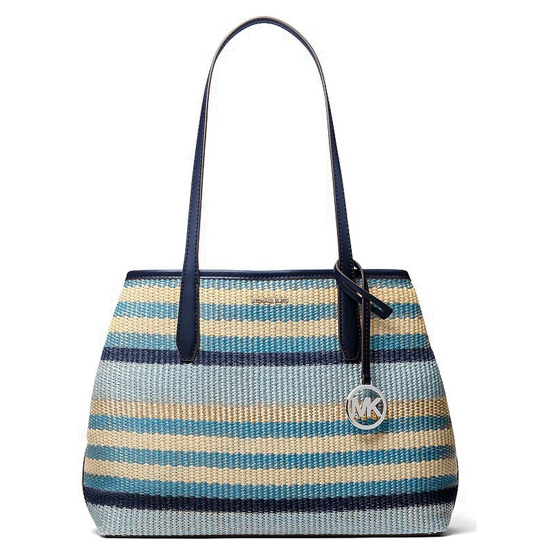 Michael Kors Avalon medium woven kabelka modrá multi