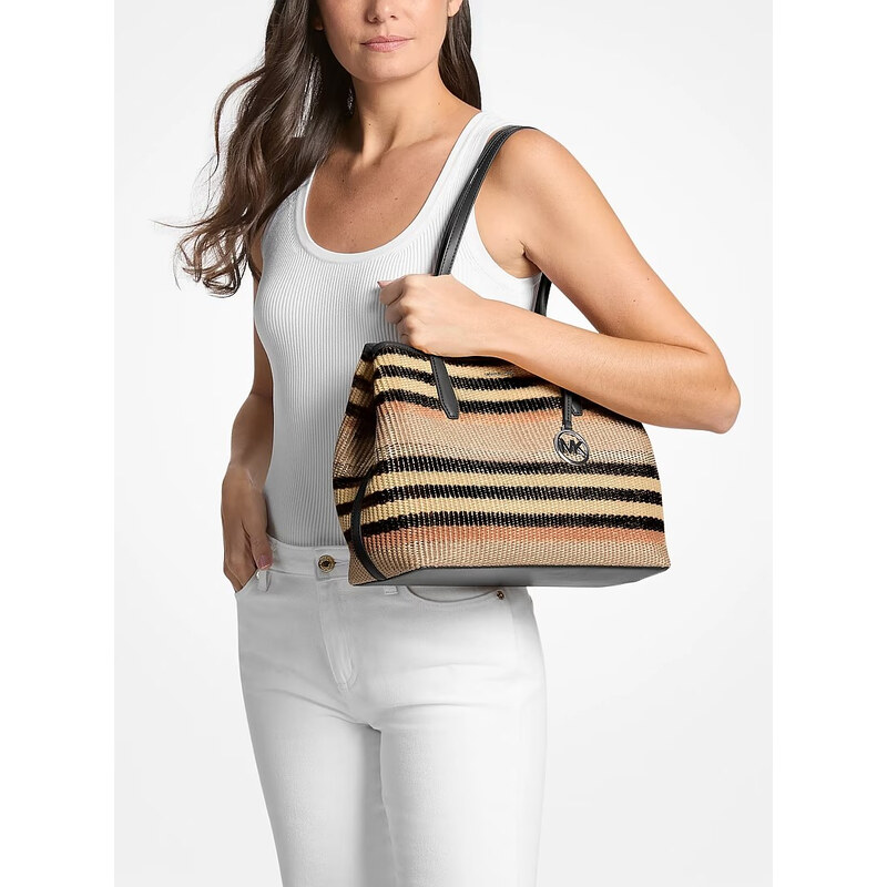 Michael Kors Avalon medium woven kabelka černá multi