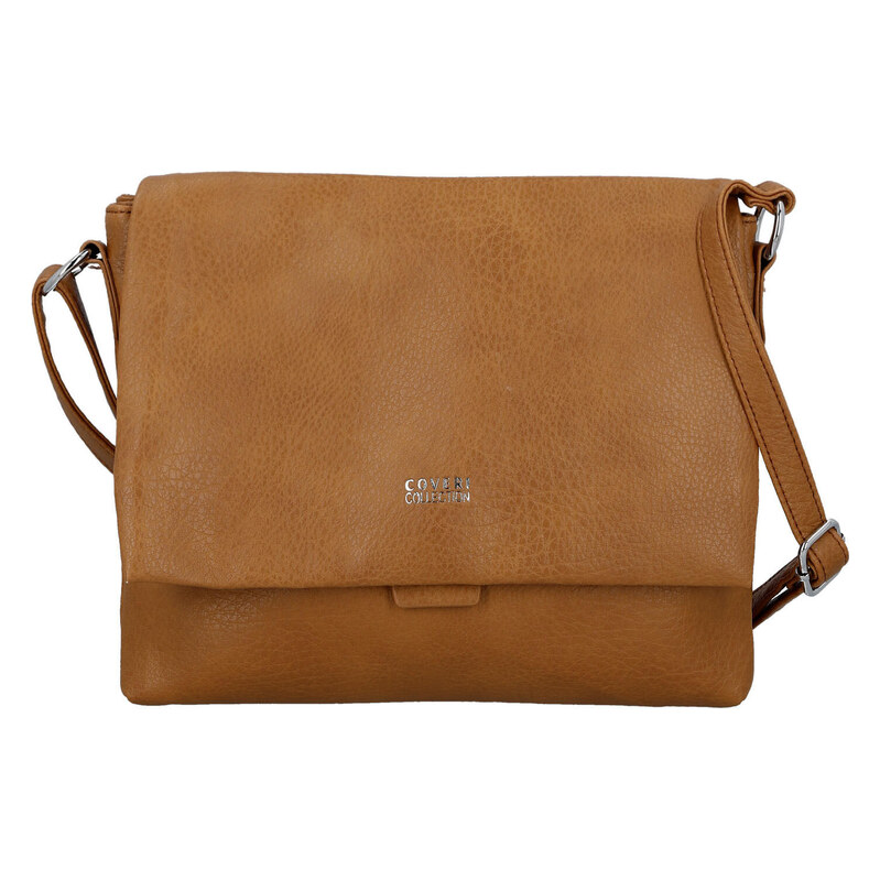Coveri Stylová dámská koženková crossbody kabelka Mirabella, hnědá 115483056