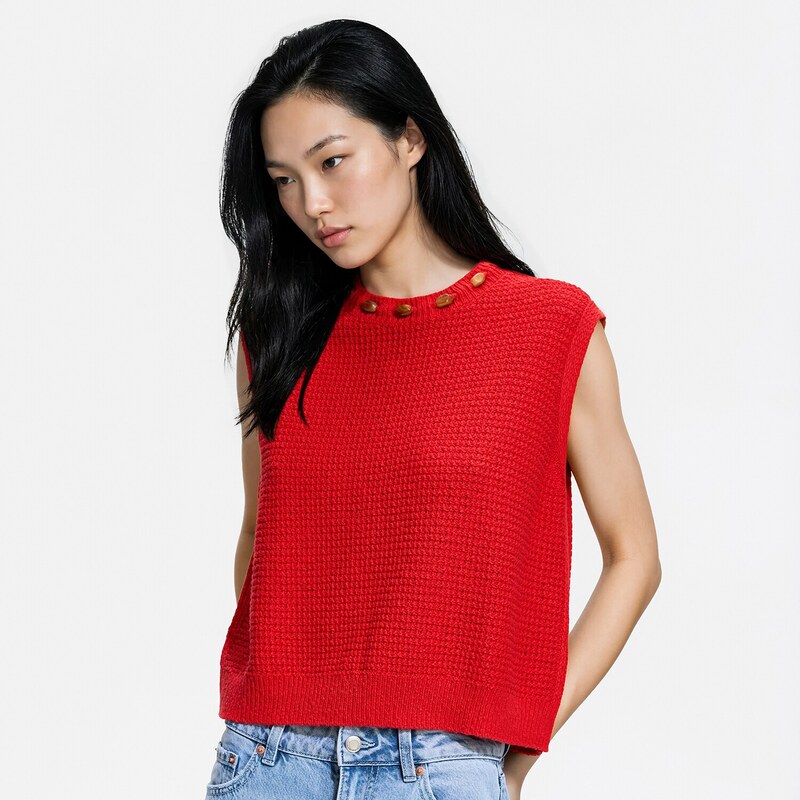 Reserved - LADIES` SWEATER - ostře červená 115080714