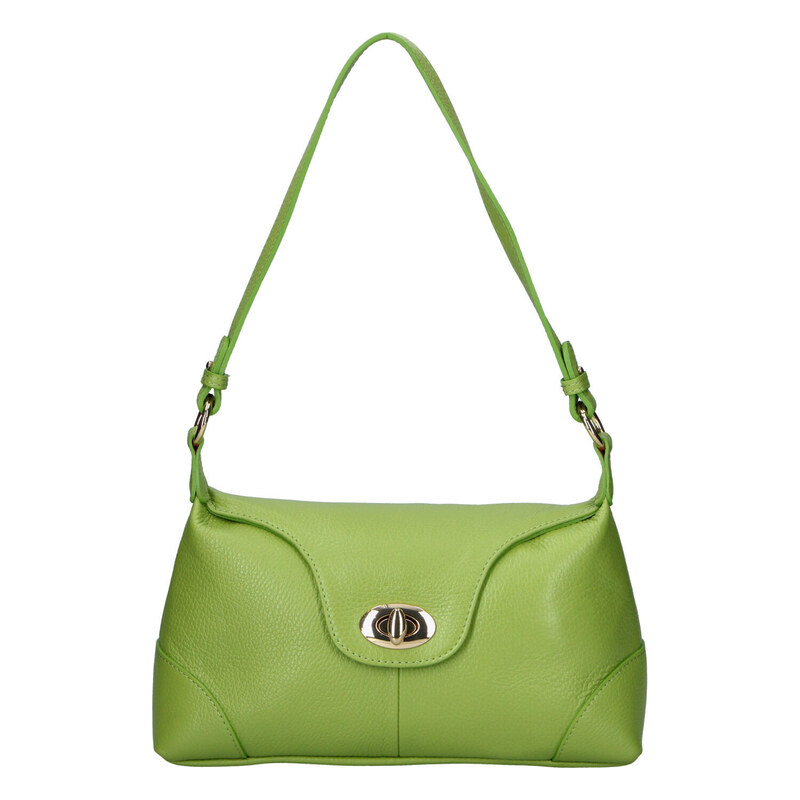Dámská kožená crossbody kabelka zelená - Delami Vera Pelle Logi