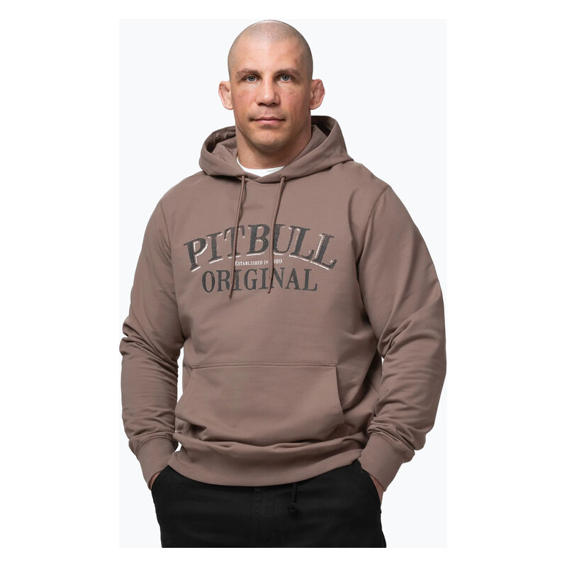 Pánská mikina Pitbull Midnight Sweatshirt Hooded brown savana