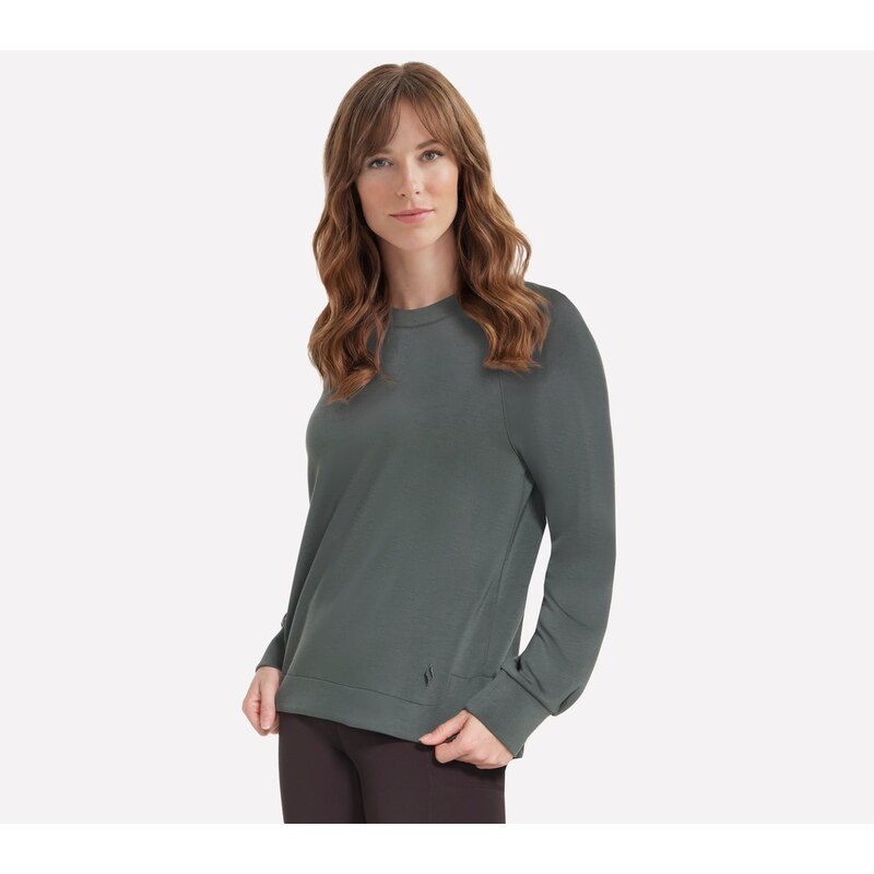 Skechers Ženy Cozy Luxe Crewneck v Zelený/Černá, Velikost XS