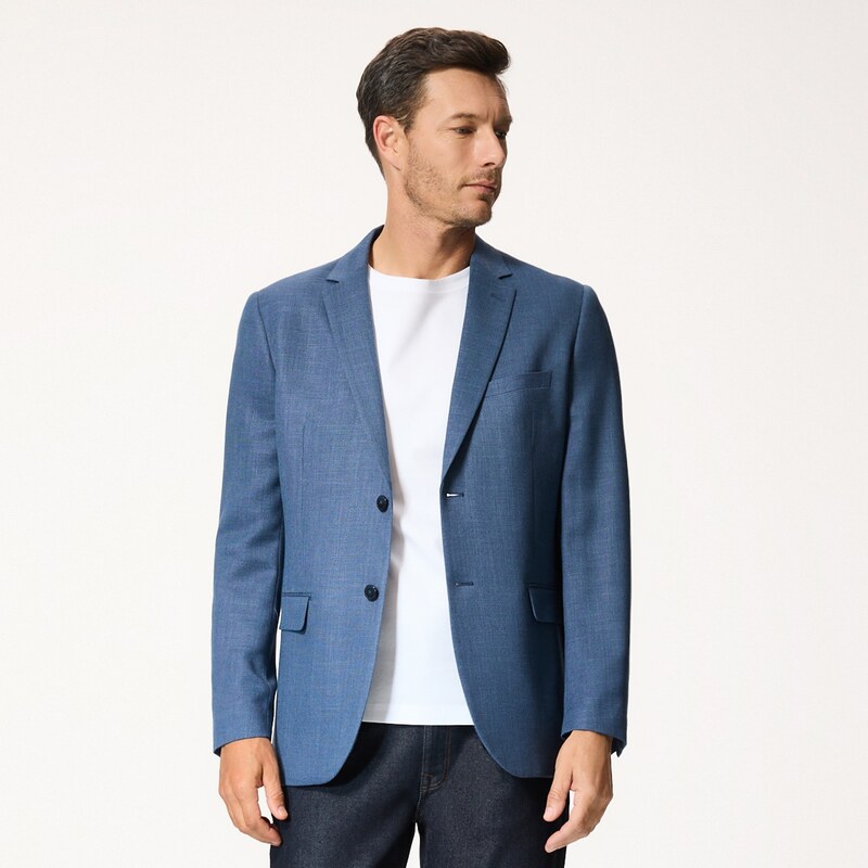 Reserved - Sako slim fit s viskózou - indigová