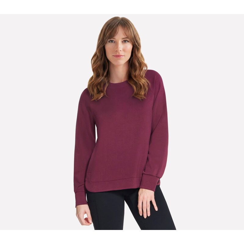Skechers Ženy Cozy Luxe Crewneck v Burgundské/Růžový, Velikost