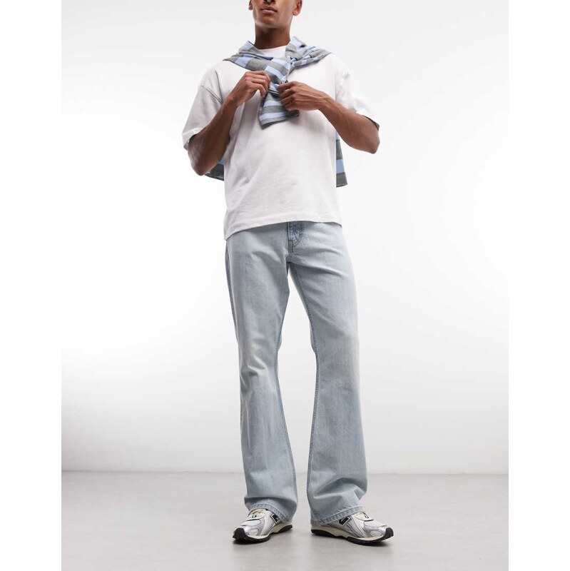 Weekday Mercury relaxed bootcut flare jeans in light blue