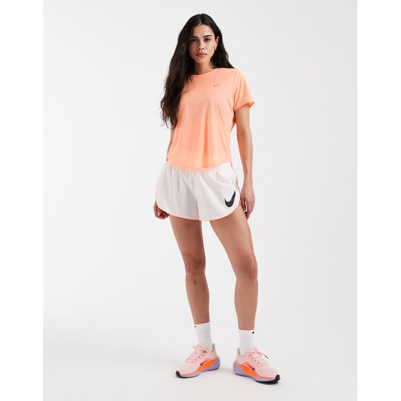 Nike Running Tempo Dri-FIT mid rise swoosh shorts in white