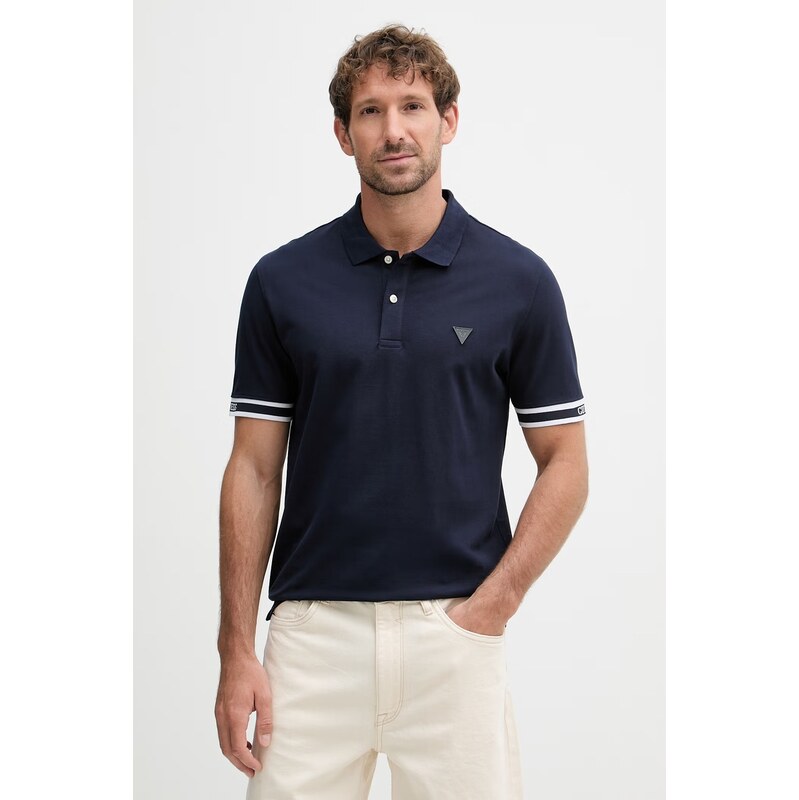 Guess polo pánské bavlněné s elastanem LYLE