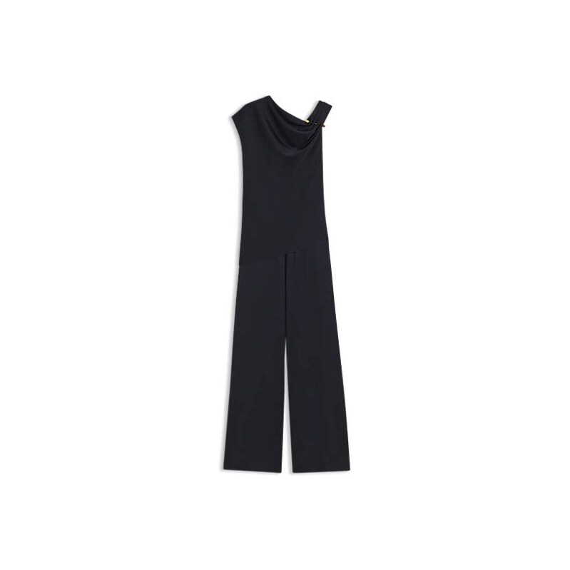 BOSS Straight-leg jumpsuit with pin and gathered detail 115488982