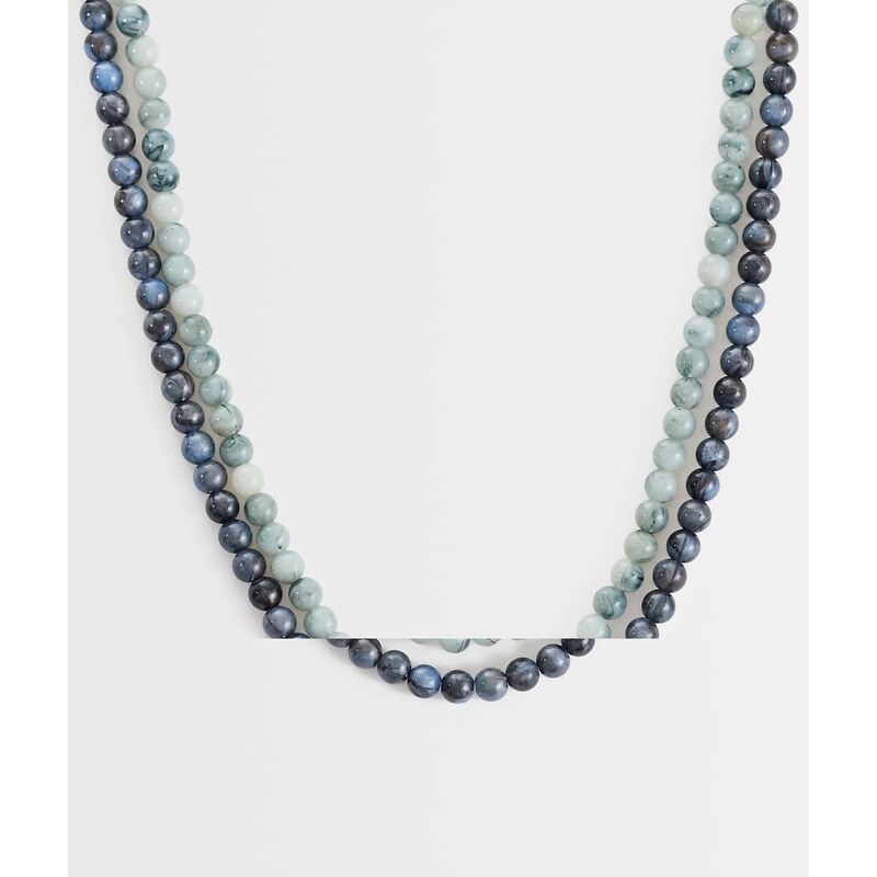 Reclaimed Vintage unisex beady necklace 2 pack in blue-Multi