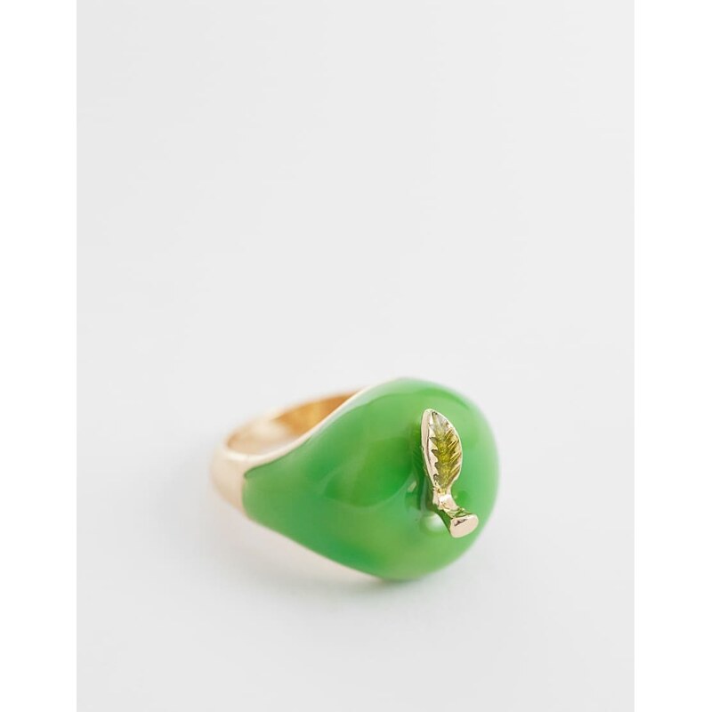Reclaimed Vintage chubby green apple ring-Multi