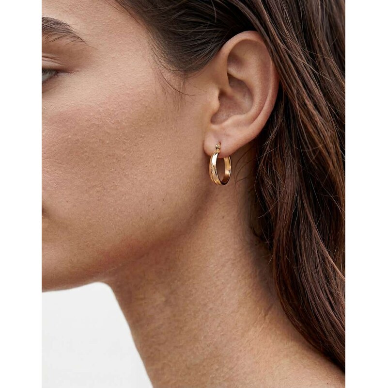 ASOS DESIGN everyday hoop earrings with double loop design in